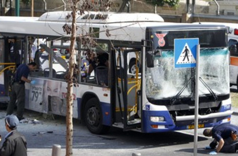 Tel Aviv terror attack on bus 370 (photo credit: Nir Elias/Reuters)