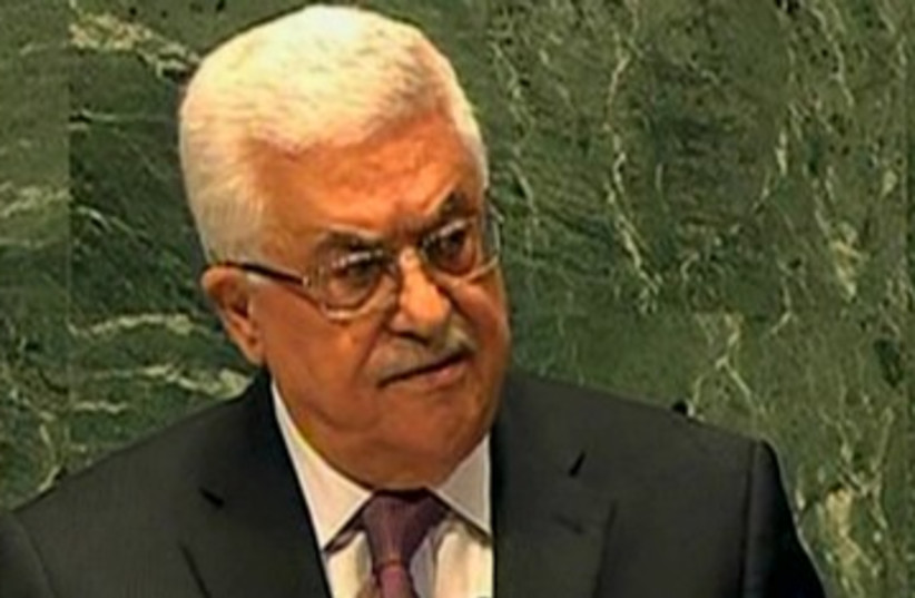 Abbas at the UN 390 (photo credit: Screenshot Al Jazeera)