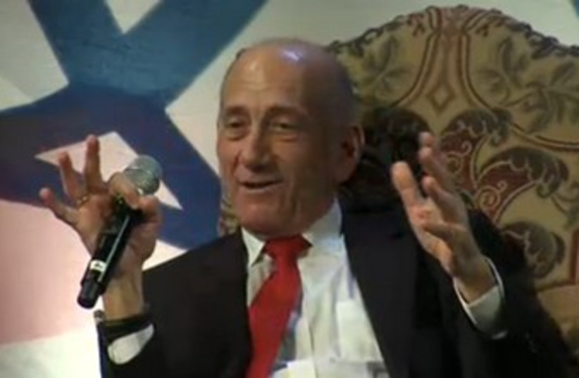 Olmert speaks at Saban Forum in Washington 370 (photo credit: Screenshot Brookings Institute )
