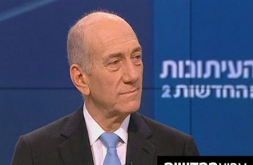 Olmert on Channel 2 370 (photo credit: Screenshot Channel 2)