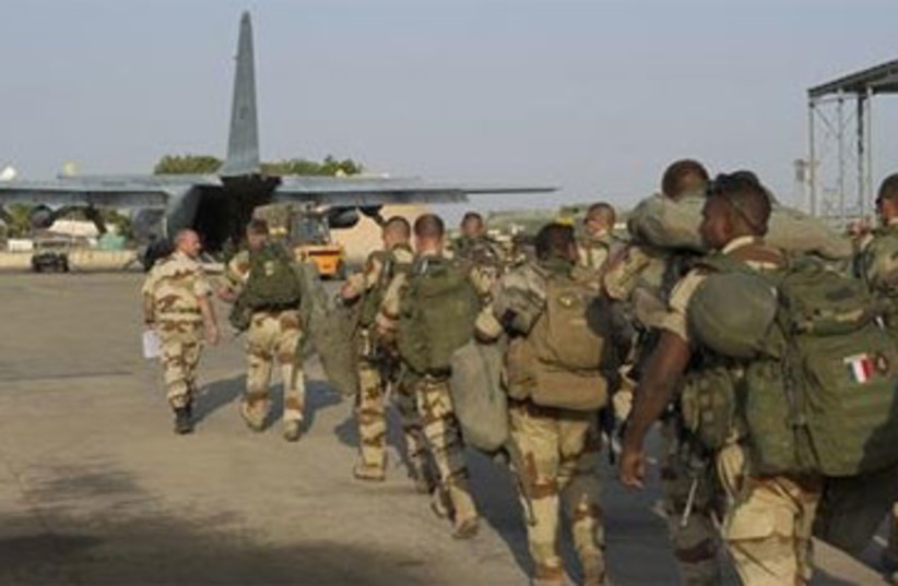 French soldiers heading to Mali, January 2013. (photo credit: Reuters)