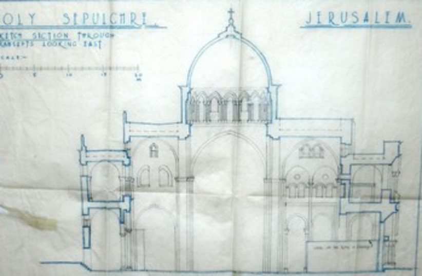 The original plan of the Holy Sepulcher Church 370 (photo credit: Courtesy Israel Antiquities Authority)