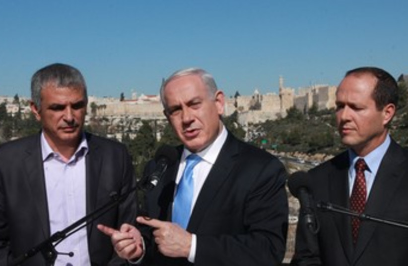 Netanyahu, Kahlon, Barkat in Jerusalem 370 (photo credit: Marc Israel Sellem)