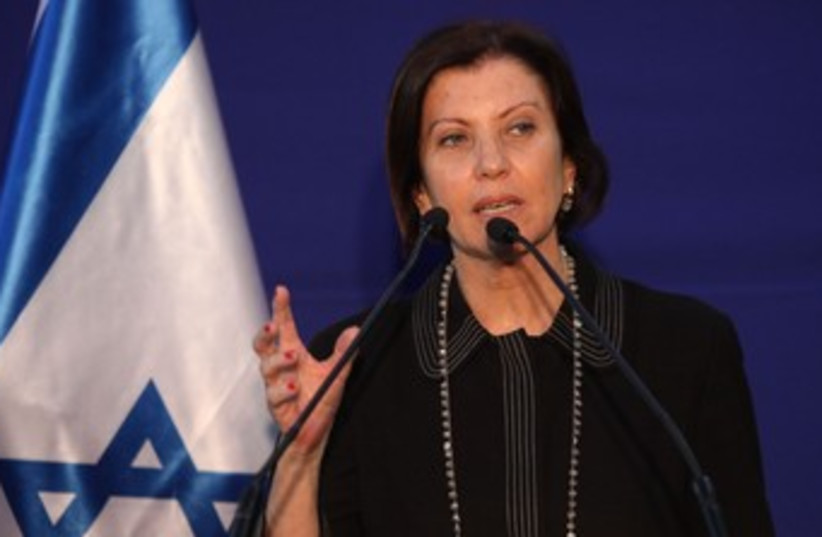 Zehava Gal-On at the President's residence 370 (photo credit: Marc Israel Sellem/The Jerusalem Post)