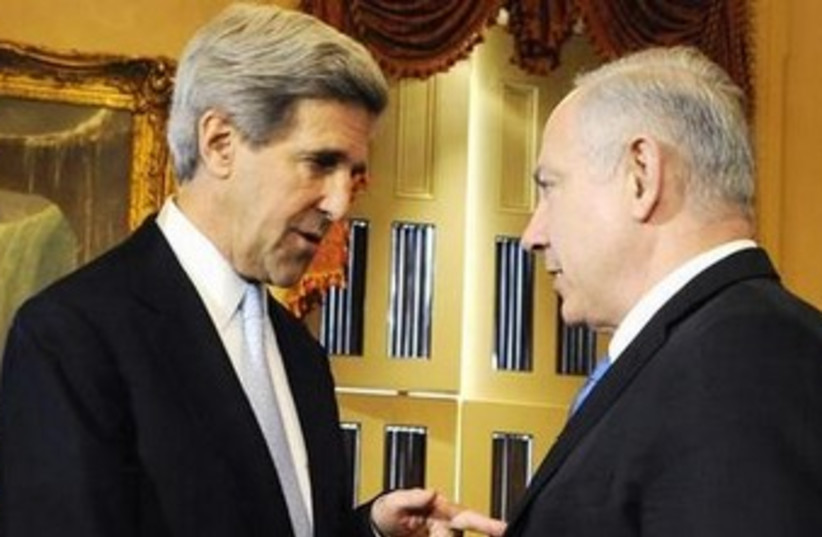 Netanyahu, Kerry at the US Capitol 370 (photo credit: REUTERS/Jonathan Ernst)
