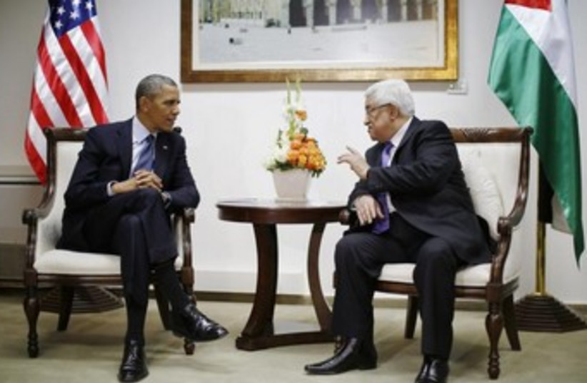 Obama and Abbas 2 (photo credit:  REUTERS/Ammar Awad)