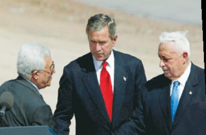 Bush, Abbas, Sharon 521  (photo credit: Cambridge University Press books)