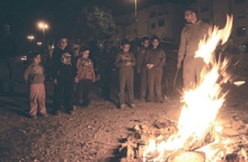 Lag baomer bonfire 370 (photo credit: Marc Israel Sellem/The Jerusalem Post)