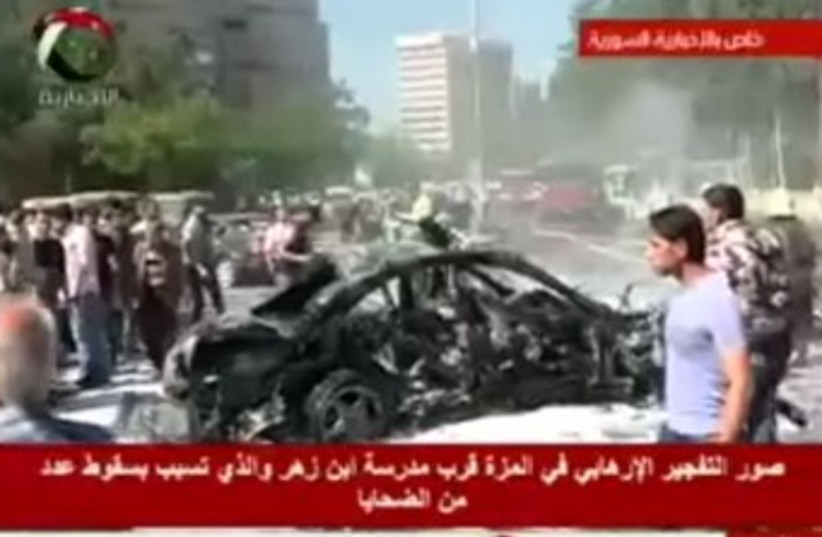Syrian PM survives bomb in Damascus (photo credit: Screenshot al-Manar television)