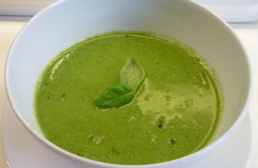 Spring Garlic and Baby Spinach Soup (photo credit: Laura Frankel)