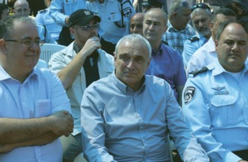 Aharaonovitch at inauguration of Tira police station 370 (photo credit: Ben Hartman)