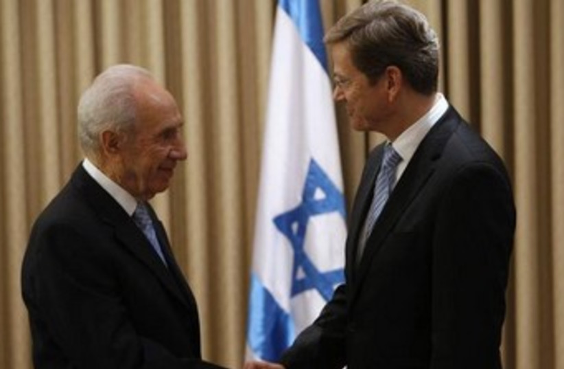 Peres and Westerwelle 2010 370 (photo credit: REUTERS/Ronen Zvulun)