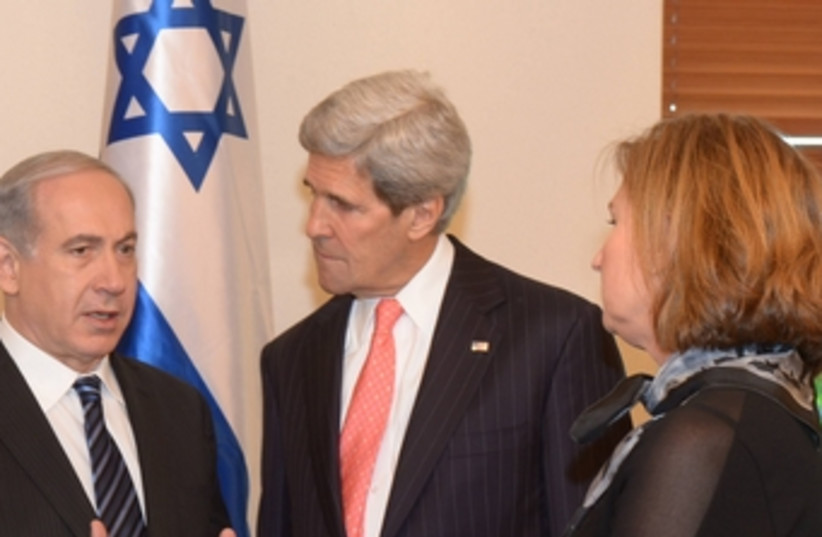 Kerry Netanyahu Livni370 (photo credit: Courtesy - GPO)