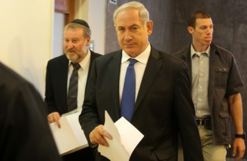 Netanyahu walking tough 370 (photo credit: Marc Israel Sellem/The Jerusalem Post)