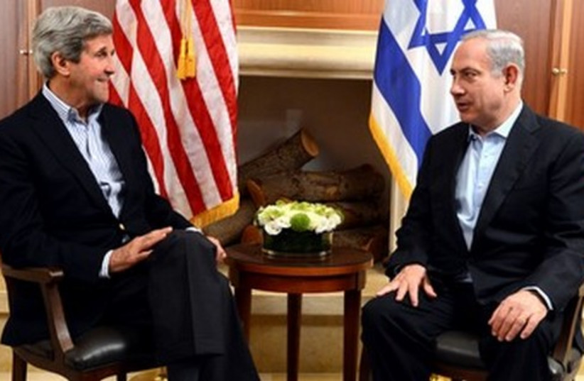 Kerry and Netanyahu meeting 370 (photo credit: Matty Stern/US Embassy Tel Aviv)