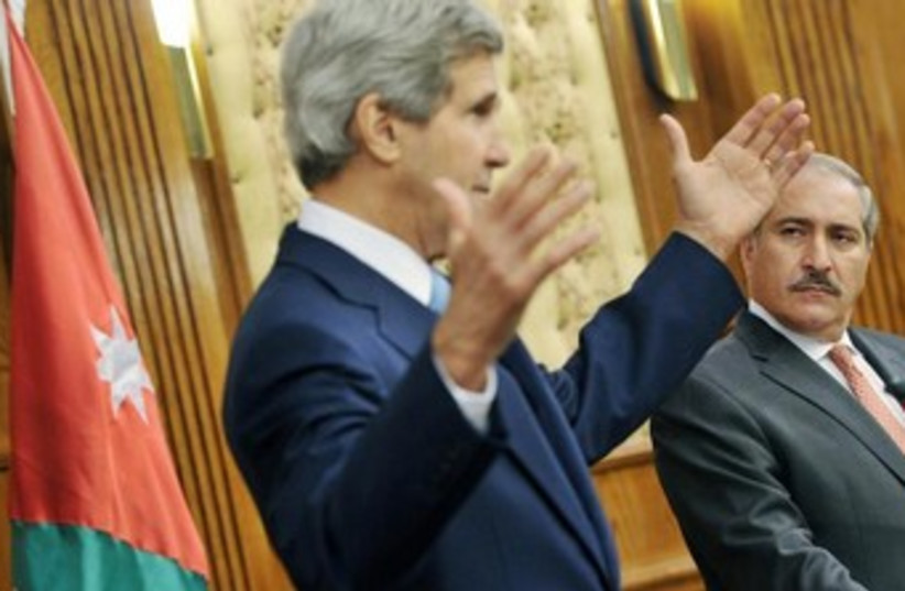 John Kerry, Nasser Judeh 370 (photo credit: REUTERS/Muhammad Hamed)