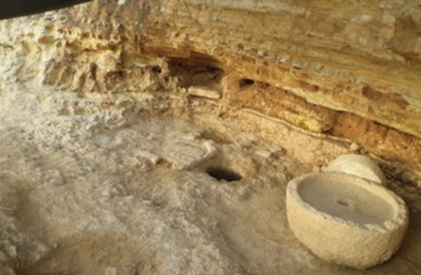 Ancient olive press found in Jerusalem 370 (photo credit: Courtesy)