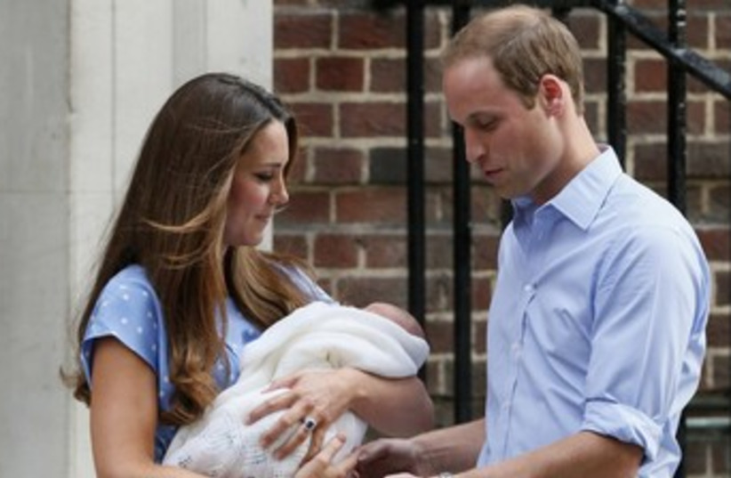 Prince William, Kate present new son 370 (photo credit: REUTERS)