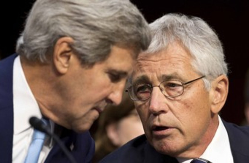 Kerry and Hagel testify on Syria before Senate committee 370 (photo credit: REUTERS)