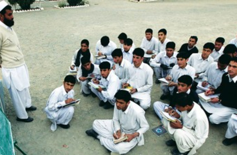 Students attend class in south Waziristan 370 (photo credit: Reuters)