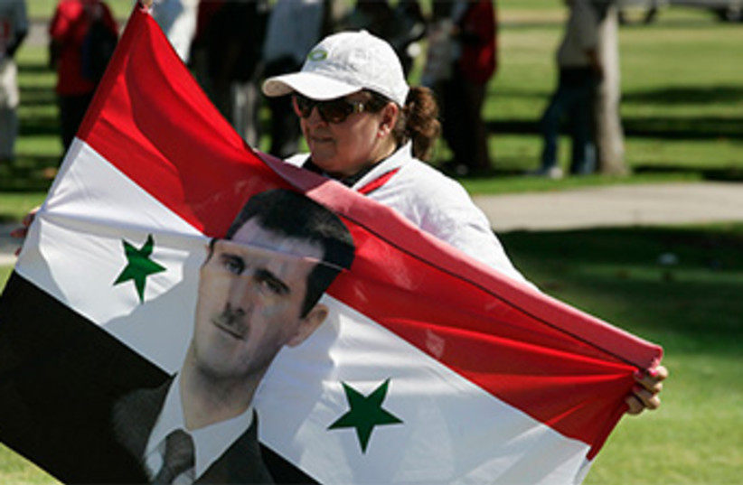 LA pro-Assad rally 370 (photo credit: Reuters)