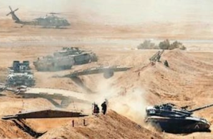 IDF drill in the Negev 370 (photo credit: Reuters)