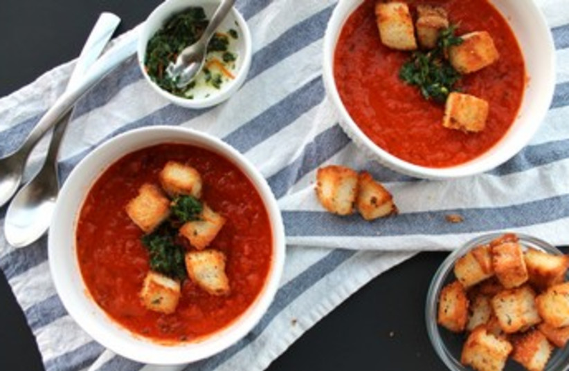 Grilled Tomato Soup with Gremolata Topping (photo credit: Courtesy)