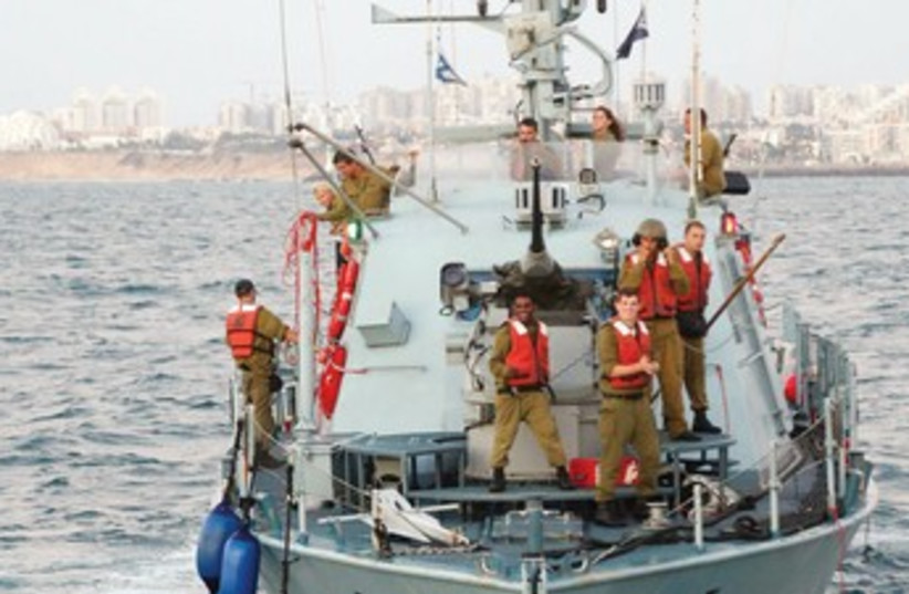 Israel Navy's Boat 836 off Gaza coast 370 (photo credit: Marc Israel Sellem/The Jerusalem Post)