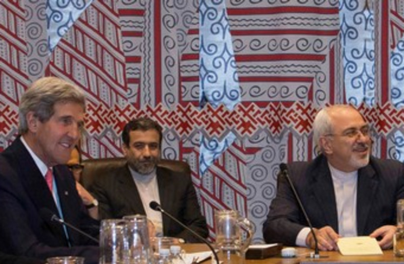 Kerry and Zarif meet in NY 150 (photo credit: REUTERS)
