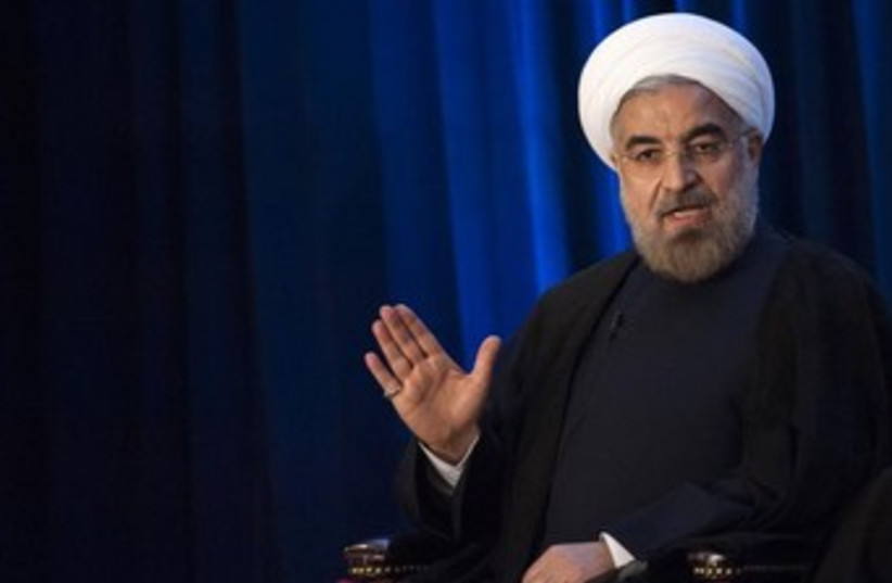 Rouhani at Asia Society forum 370 (photo credit: REUTERS/Keith Bedford)