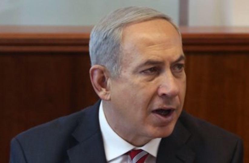 Netanyahu at cabinet meeting October 13, 2013 370 (photo credit: Marc Israel Sellem/The Jerusalem Post)