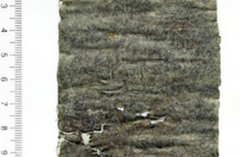 Greek 'curse tablet' 370 (photo credit: Clara Amit/Israel Antiquities Authority)