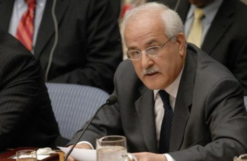 Palestinian UN observer Riyad Mansour 370 (photo credit: REUTERS/Chip East)