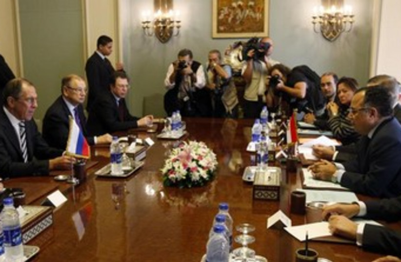 Russian ministers meeting with Egyptian leadership 370 (photo credit: REUTERS/Mohamed Abd El-Ghany)