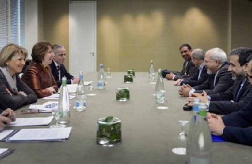 Iran nuclear talks delegate at table 370 (photo credit: REUTERS/Fabrice Coffrini/Pool )