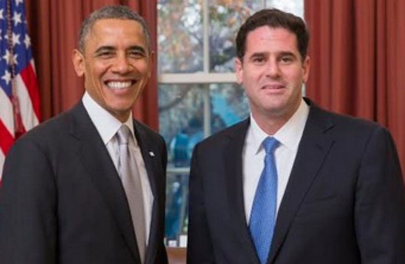 Obama and Dermer in Oval Office 370 (photo credit: Courtesy Israel Embassy in Washington)