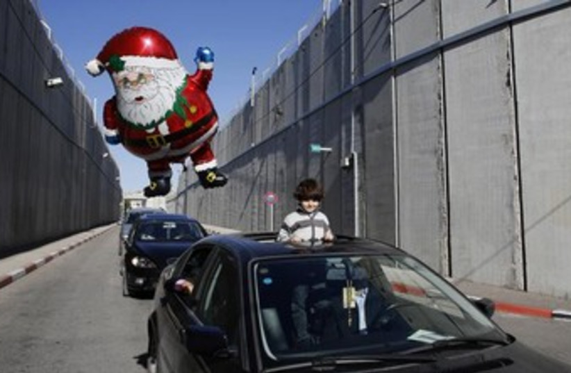 The Latin Patriarch of Jerusalem's convoy heads to Bethlehem (photo credit: Reuters)
