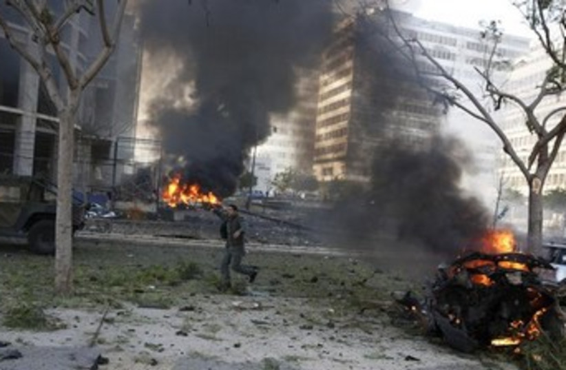 Beirut blast, December 27, 2013 (photo credit: REUTERS/Steve Crisp)