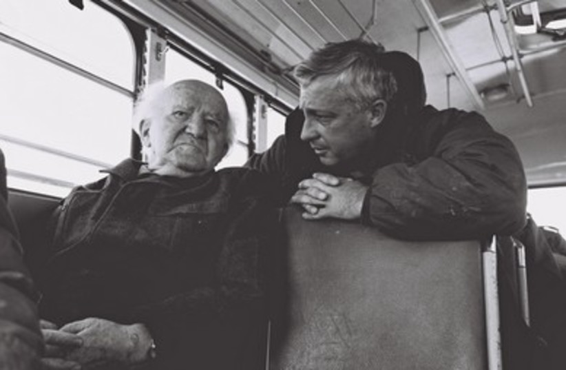 Ariel Sharon with Israel's first prime minister David Ben-Gurion.