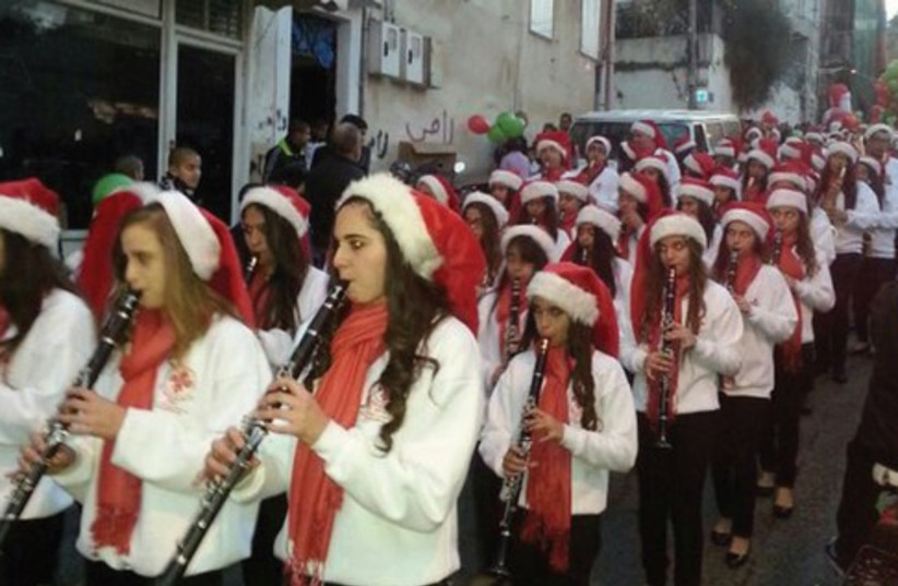 Christians in Israel celebrating Christmas (photo credit: Tsvi Dahan)