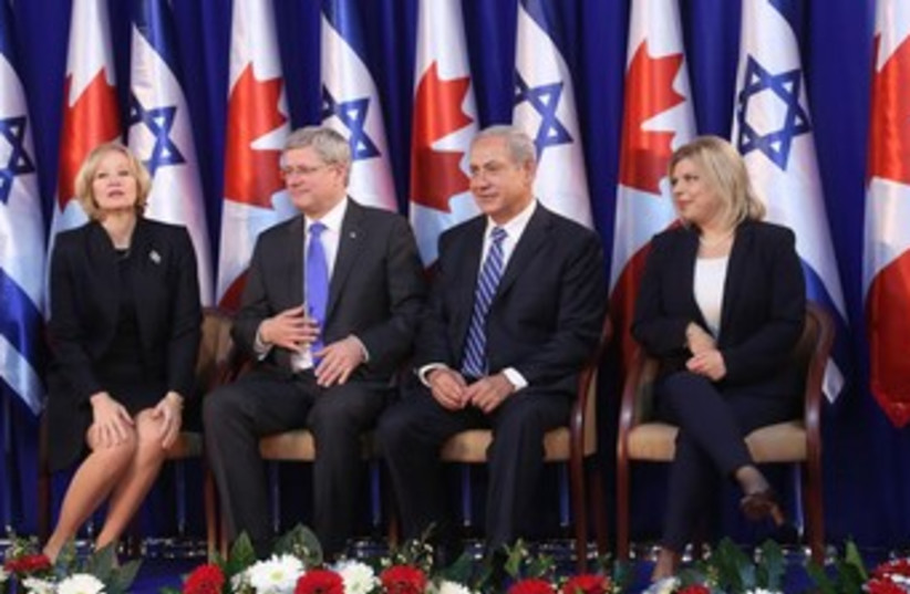 Canadian Prime Minister Stephen Harper arrives to Israel, January 19, 2014. (photo credit: MARC ISRAEL SELLEM/THE JERUSALEM POST)