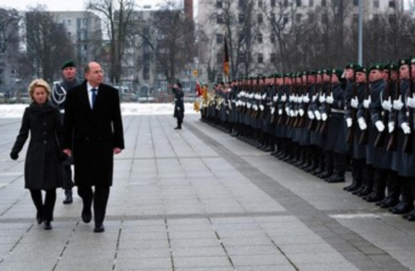 Defense Minister Moshe Ya'alon visits Germany (photo credit: ARIEL HERMONI / DEFENSE MINISTRY)