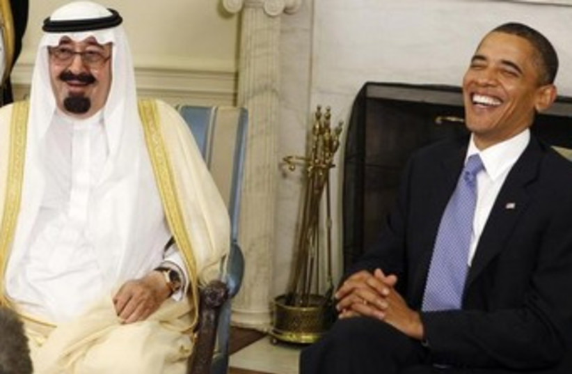 US President Barack Obama and Saudi King Abdullah in the White House in 2010 (photo credit: REUTERS)