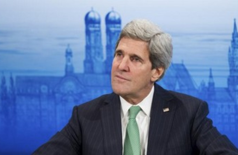 US Secretary of State John Kerry at the Munich Security Conference (photo credit: REUTERS)