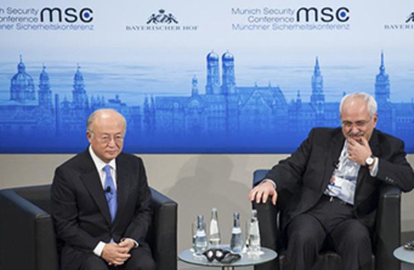 Iranian FM Zarif addresses Munich Security Conference (photo credit: REUTERS)