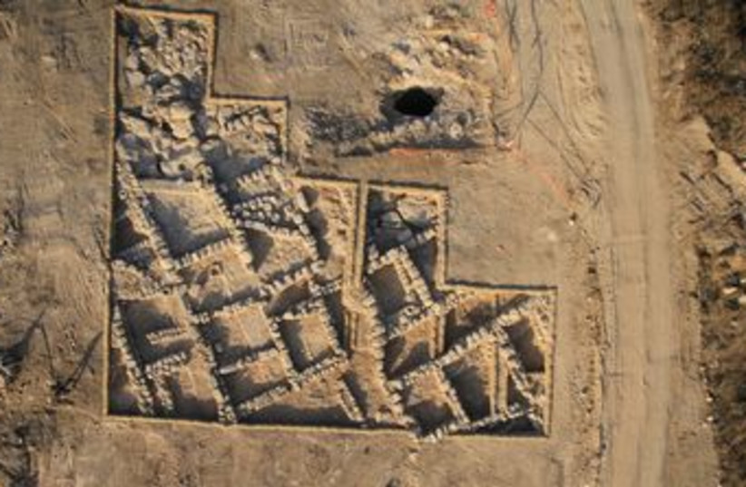 Aerial photograph of 2300-year-old village  (photo credit: SKYVIEW, COURTESY OF THE ISRAEL ANTIQUITIES AUTHORITY)