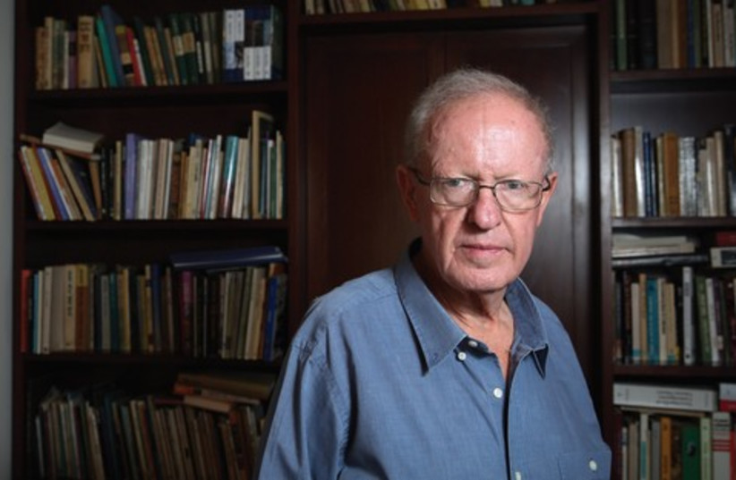 Prof. Dan Laor, author of ’Alterman: A Biography,‘ at his home in Jerusalem (photo credit: Courtesy)