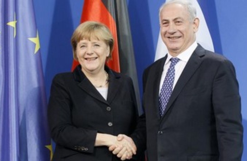 Geman Chancellor Angela Merkel and Prime Minister Binyamin Netanyahu.  (photo credit: REUTERS)