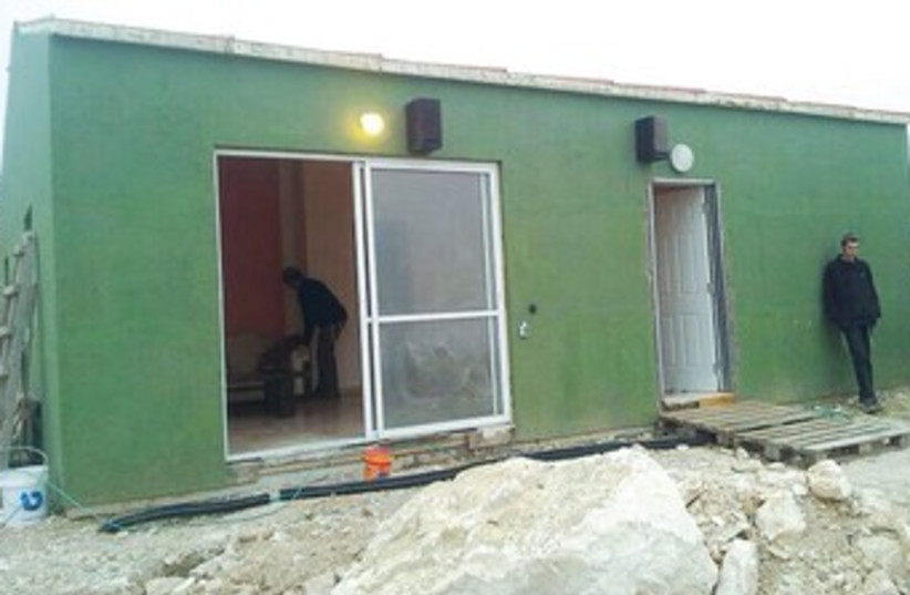 ONE OF TWO modular homes under threat of demolition at Gilad Farm is seen.  (photo credit: COURTESY GILAD FARM)