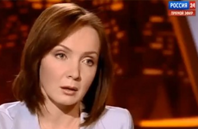 Russia state television host Evelyn Zakamskaya. (photo credit: YOUTUBE SCREENSHOT)